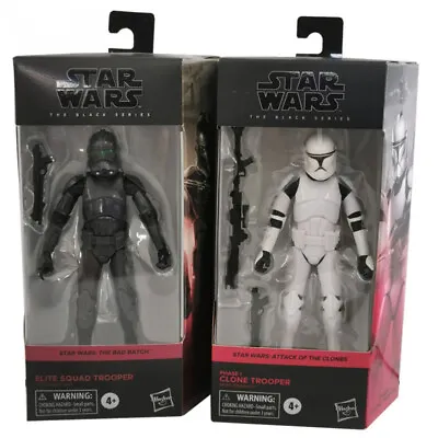 Buy Hot Star Wars Clone Wars Clone Trooper Black Elite Trooper 6  Model Figure Toy • 27.30£
