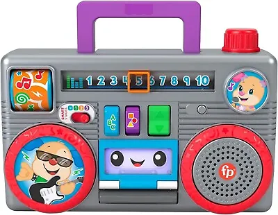 Buy Fisher-Price Laugh & Learn Busy Boombox, Retro-Inspired Musical Infant Activity • 18.99£