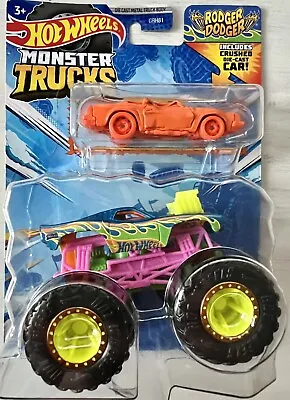 Buy Hot Wheels Monster Trucks Roger Dodger 1:64 New + Crushed Coupe Speed Bump Car • 12.45£