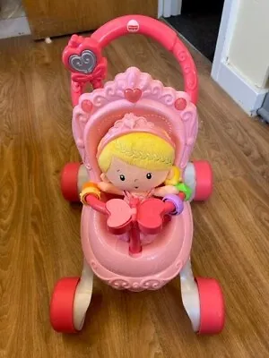 Buy Fisher Price Princess Stroll Along Musical Walker And Doll Set [AC]VC1325 • 28£