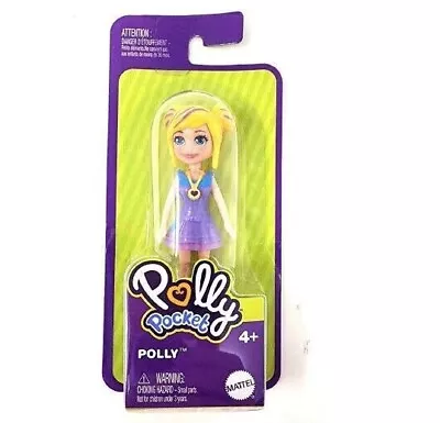 Buy Mattel Polly Pocket - GDK98 - 8cm Mini Articulated Doll - Polly Blue Purple Dress • 15.43£