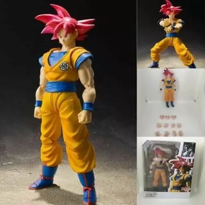 Buy S.H.Figuart Dragon Ball Z SHF Red Super Saiyan God Red Goku Action Figure To • 19.31£