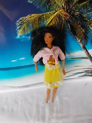 Buy Barbie Doll, With Yellow Skirt And Pink Top, Black Long Hair • 17.29£