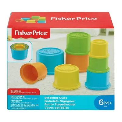 Buy Infant's Toy Set -Fisher Price Colourful Stacking Cups For Babies +6 Months • 9.99£
