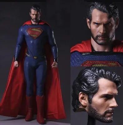 Buy 1/6 Superman Head Sculpt Henry Cavill  Man Of Steel For Hot Toy Phicen • 33.59£
