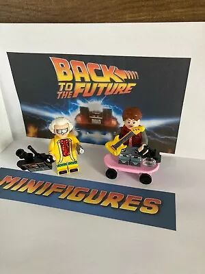 Buy Back To The Future Minifigure Custom Doc Brown Marty McFly Delorean 1980s 80s • 8.50£