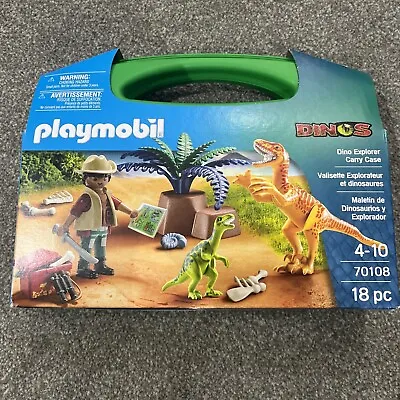 Buy Playmobil Dino Explorer Carry Case 70108 Children Age 4-10 18pc • 13£