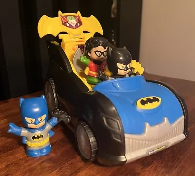 Buy DC Super Friends Fisher-Price Little People 2-in-1 Batmobile Vehicle & 3 Figures • 15£