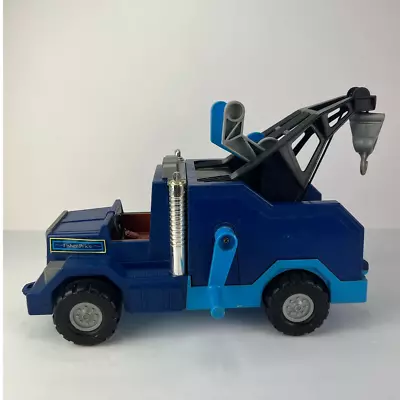 Buy Fisher Price Husky Helpers Power Tow Plastic Truck 338 Blue Vintage 1982 • 28.95£