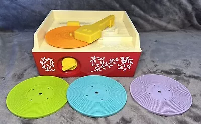 Buy Vintage Collectable Fisher Price Record Player Toy With 4 Records 1971 Music Box • 15£
