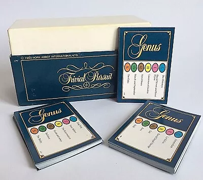 Buy Vintage 1983 Trivial Pursuit Genus Edition: Complete 500 Cards Set-Classic • 7.99£