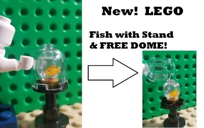 Buy LEGO Gold Fish Tank Dome Top On Stand Bubbles Water Minifigure Pet Animal • 9.57£