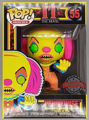 Buy #55 Pennywise - Blacklight - Horror - IT Funko POP With POP Protector • 21.99£