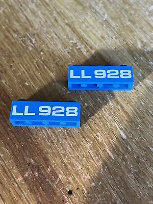 Buy Vintage Lego Blue 1x4 Brick White LL928 Print Part Classic Space Set 928 497 • 9.50£