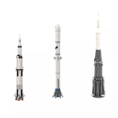 Buy Rocket Model Building Blocks Toy For Saturn V Scale Space Collection Bricks Gift • 119.99£
