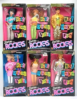 Buy 6x 1986 Mattel Barbie & Rockers Dolls: Barbie, Dana, Derek, Diva, Dee Dee, Ken • 599.65£