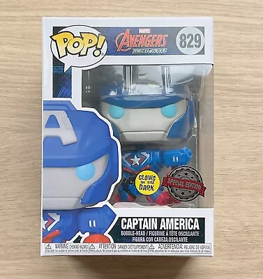 Buy Funko Pop Marvel Avengers Mech Strike Captain America GITD #829 + Free Protector • 11.99£
