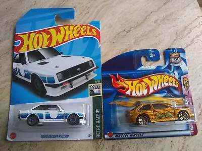 Buy Hot Wheels X2 Ford Escort '21 RS 2000 White & Rally Gold '00 1:64 New • 4.99£