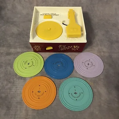 Buy Retro Collectable Fisher Price Record Player Toy With 5 Records 2010 Music Box • 24.99£