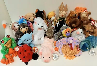 Buy TY Plush Beanie Babies Bundle 26 Assorted Soft Toys With Original Tags • 20£