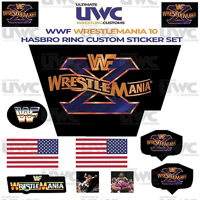 Buy WWF Hasbro Ring WrestleMania 10 Custom/Replacement Sticker Set • 15.19£