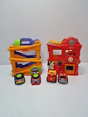 Buy Fisher Price Lil Zoomers Roller Balls Garage And Fire Station With 4 Cars , • 20£