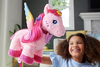 Buy Barbie A Touch Of Magic Stuffed Animals, Walk & Flutter Pegasus Plush, Small • 39.99£