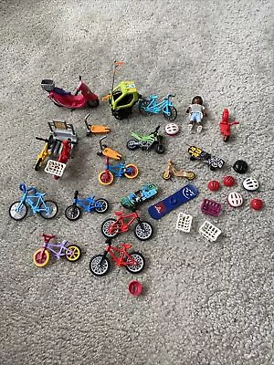 Buy PLAYMOBIL BICYCLE JOB LOT Skateboard Scooter Moped Helmets • 15.99£