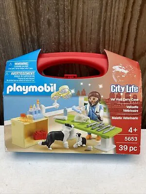 Buy PLAYMOBIL 5653 Case City Life Collectable Small Vet Carry Case Vet Animals Kids • 14.50£