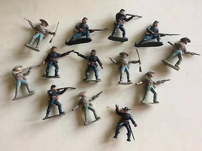 Buy Vintage Plastic 'Timpo Solids' 1:32 Scale ACW UNION & CONFEDERATE SOLDIERS X 13 • 3.99£
