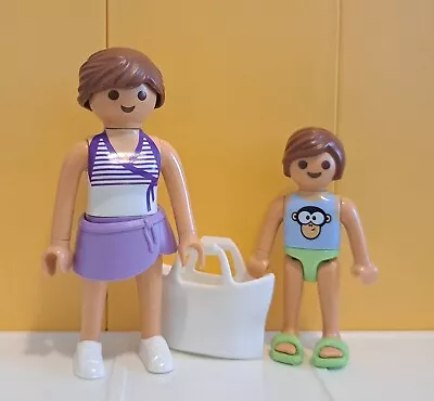 Buy Playmobil Beach/Swimming Pool Figures - Mother & Son - City Life/Summer Fun • 3.99£
