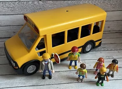 Buy Playmobil School Bus Yellow With Working Lights Figures Children • 14.99£