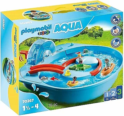 Buy Playmobil 70267 1.2.3 Aqua Splish Splash Water Park Playset New Xmas Toy 18m+ • 49.99£