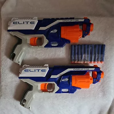 Buy 2 Nerf N-Strike Elite Disruptor Hand Gun Blaster Bundle And 10 New Bullet(f) • 14.99£
