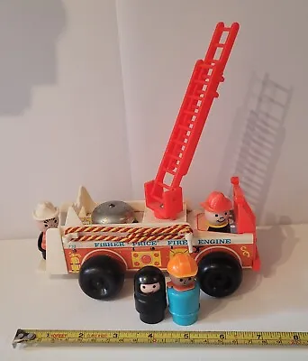 Buy Vintage Fisher Price Fire Engine, Fireman & Extra People • 6.70£