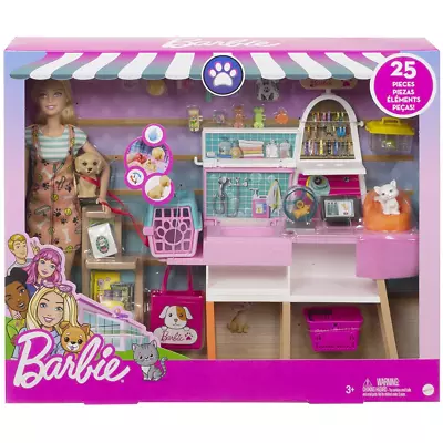 Buy Barbie Pet Supply Store Doll & Costume Puppy Kitten 25 Pcs Play Set New Mattel • 36.99£