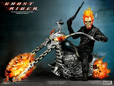 Buy Dpd 1/6 Hot Toys Mms133 Ghost Rider Mms133 Johnny Blaze & Hell Cycle Set Figure • 741.99£