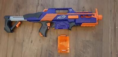 Buy **USED** Nerf N-strike Rapidstrike CS-18 Blaster Orange Stripe Gun+Mag Only • 16£