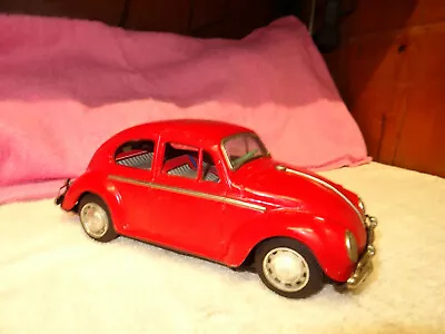Buy Japan Bump N Go Red Tin Volkswagen Beetle VW Bug Battery Operated 10  Working • 95.01£
