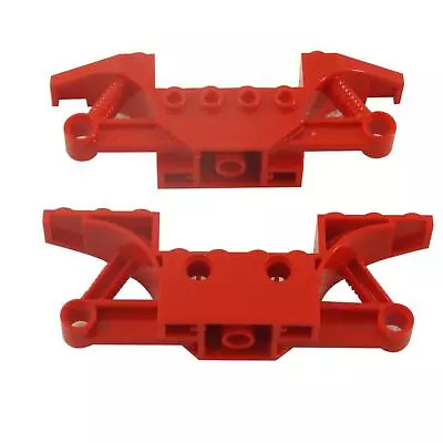 Buy 2 NEW LEGO Vehicle, Base 2 X 10 With 4 Pin Holes (Quad Bike Half) Red • 3.29£