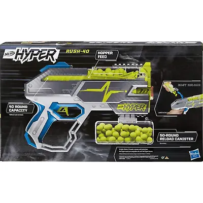 Buy Nerf Hyper Rush-40 Pump-Action Blaster & 30 Hyper Rounds, Up To 110 FPS Velocity • 22.79£