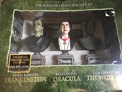 Buy The Monsters Legacy Dvd Gift Set Dracula -frankenstein - Wolfman Mini Bust  • 170.44£