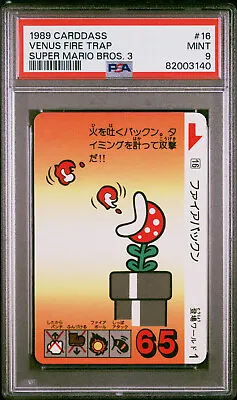 Buy Venus Fire Trap #16 1989 Super Mario Bros. 3 Carddass Bandai Japanese Card PSA 9 • 1.82£