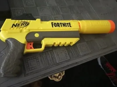 Buy Nerf Fortnite SP-L Supressed Pistol Yellow Blaster Gun Barrel 10 Darts • 5£