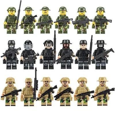 Buy Lego Mini Figures Military Army Soldiers Squad With Weapons Set X8 - Brand New • 15£