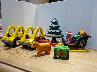 Buy Playmobil 123 Father Christmas Set 3 Figures Santa Sleigh Deer Cow Vehicles More • 8£