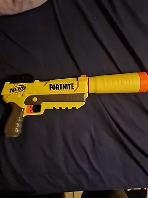 Buy Nerf Fortnite SP-L Dart SHHHH Gun Blaster N-Strike Elite Pistol Yellow Silencer  • 9£
