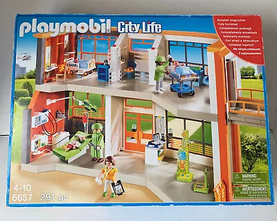 Buy Playmobil Hospital 6657 City Life Furnished Playset With Figures New Box Damaged • 45£