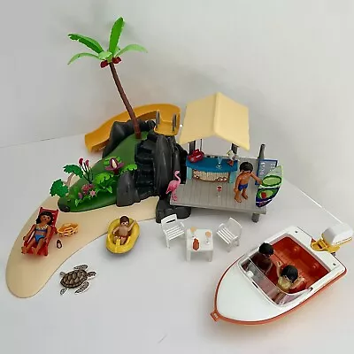 Buy Playmobil Surf Island Bar With Figures And Speedboat - Custom Set • 19.99£