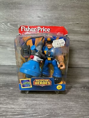 Buy Fisher Price Rescue Heroes Police Officer Action Figure 1998 Vintage - Sealed • 19.99£